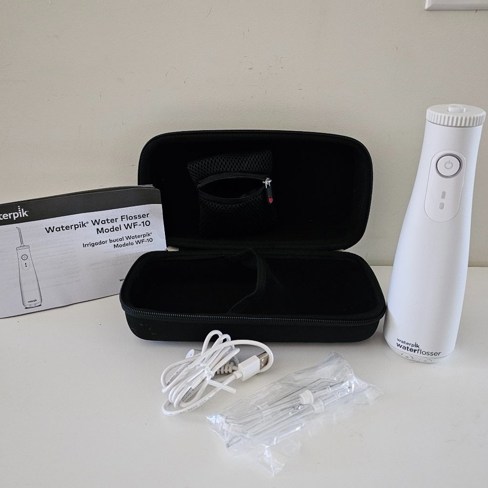 Waterpik White Cordless Water Flosser (WF-10) with Carrying Case for Travel